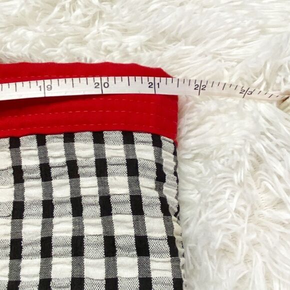 Women's Gingham Embroidered Ladybug and Sunflower Tote Bag Black, Red & White - Picture 4 of 8